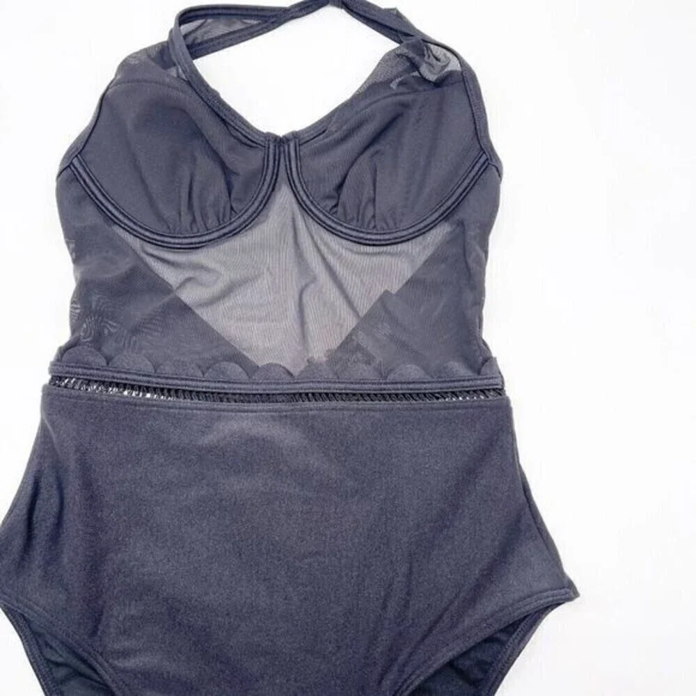 TED BAKER Underwire Scallop One-Piece Swimsuit